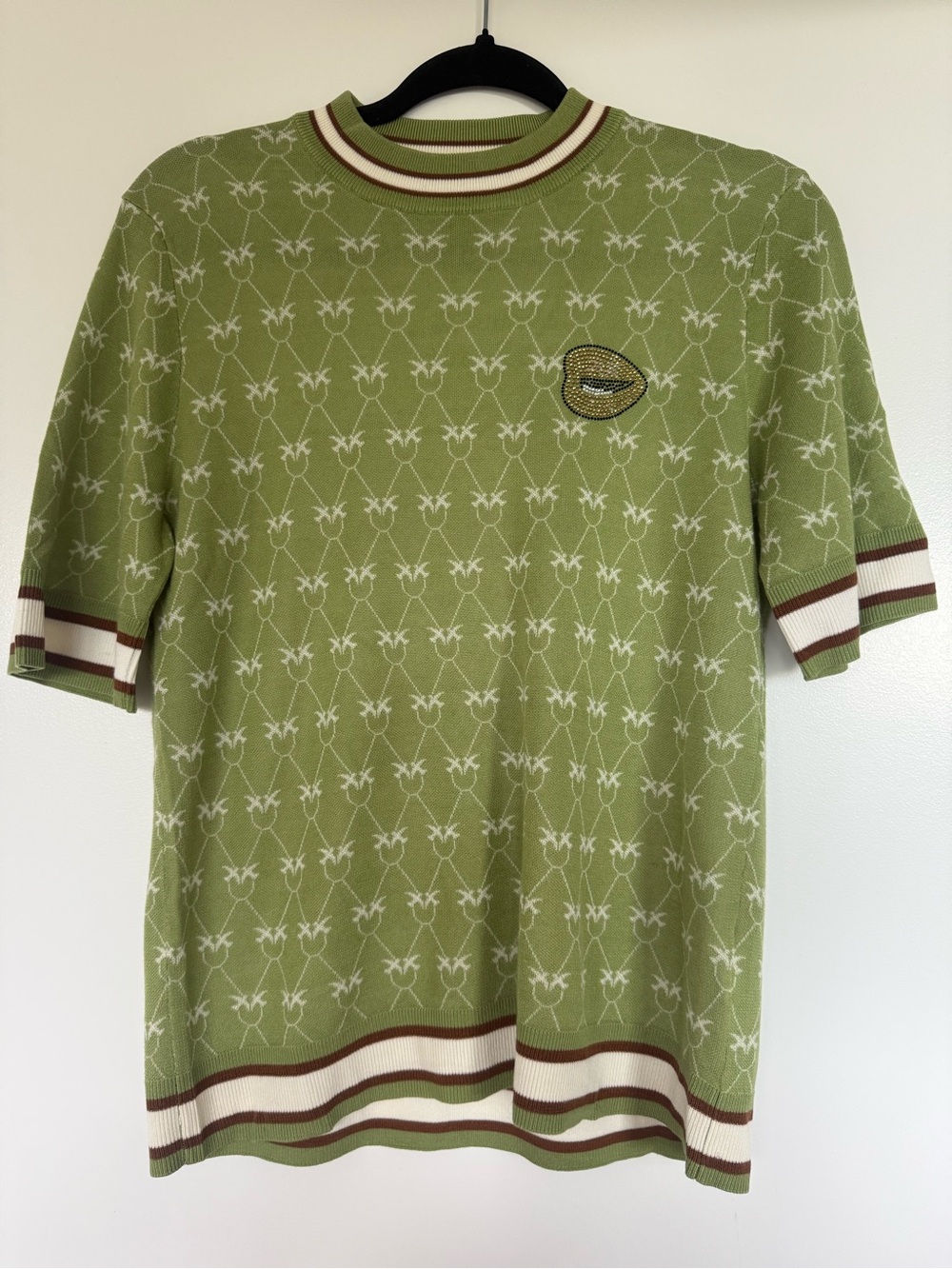 Pinko green silk top, size M, like new